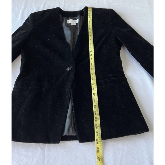 LIZ CLAIBORNE WOMEN'S BLACK SPARKLE GLITTER HOLIDAY BLAZER JACKET SIZE 8P - Picture 8 of 10